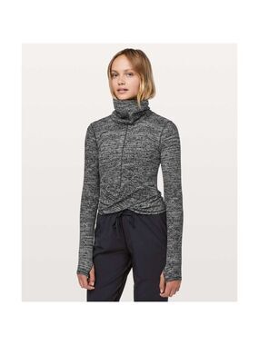 Lululemon Melodic Movement Long Sleeve Twillines White Black 8